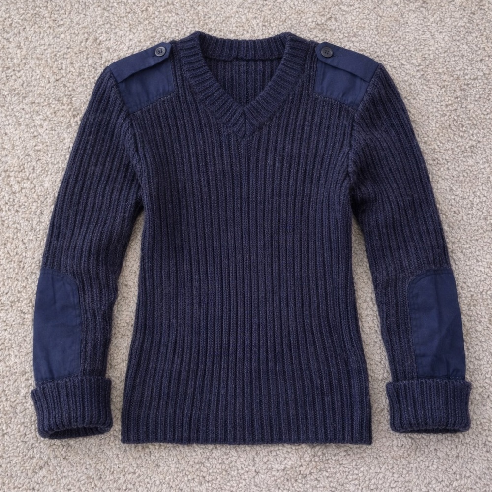 Vintage Citadel Military Wool Sweater – Unisex Navy | Made in England